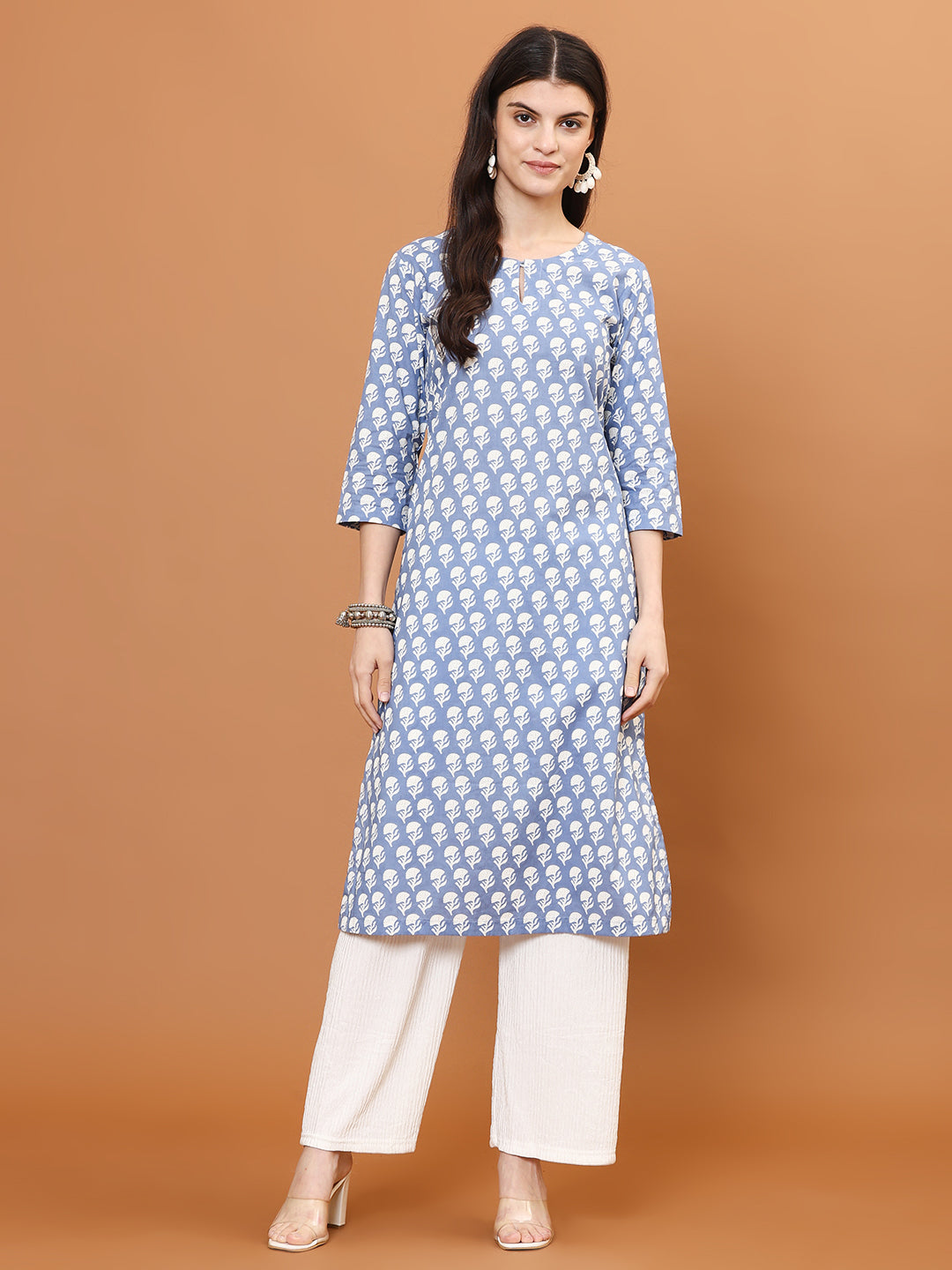 Printed Cotton Blend Kurta