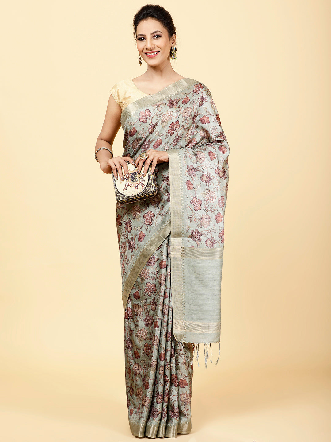 Floral Printed Handloom Saree