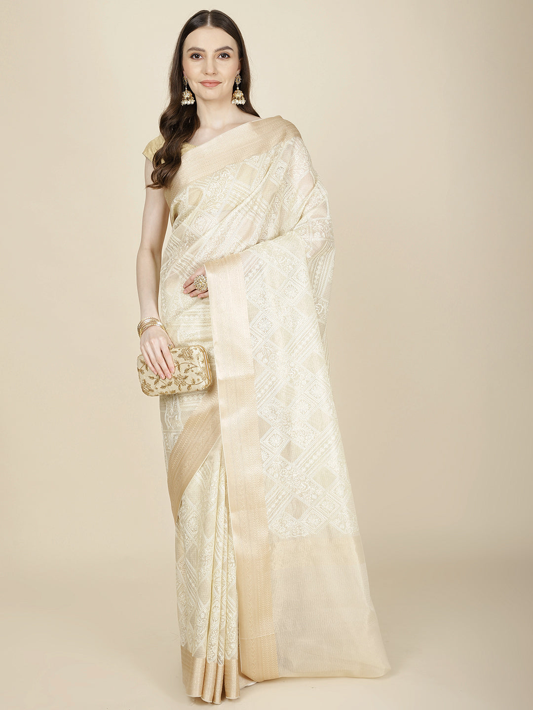 Resham Embroidered Cotton Handloom Saree