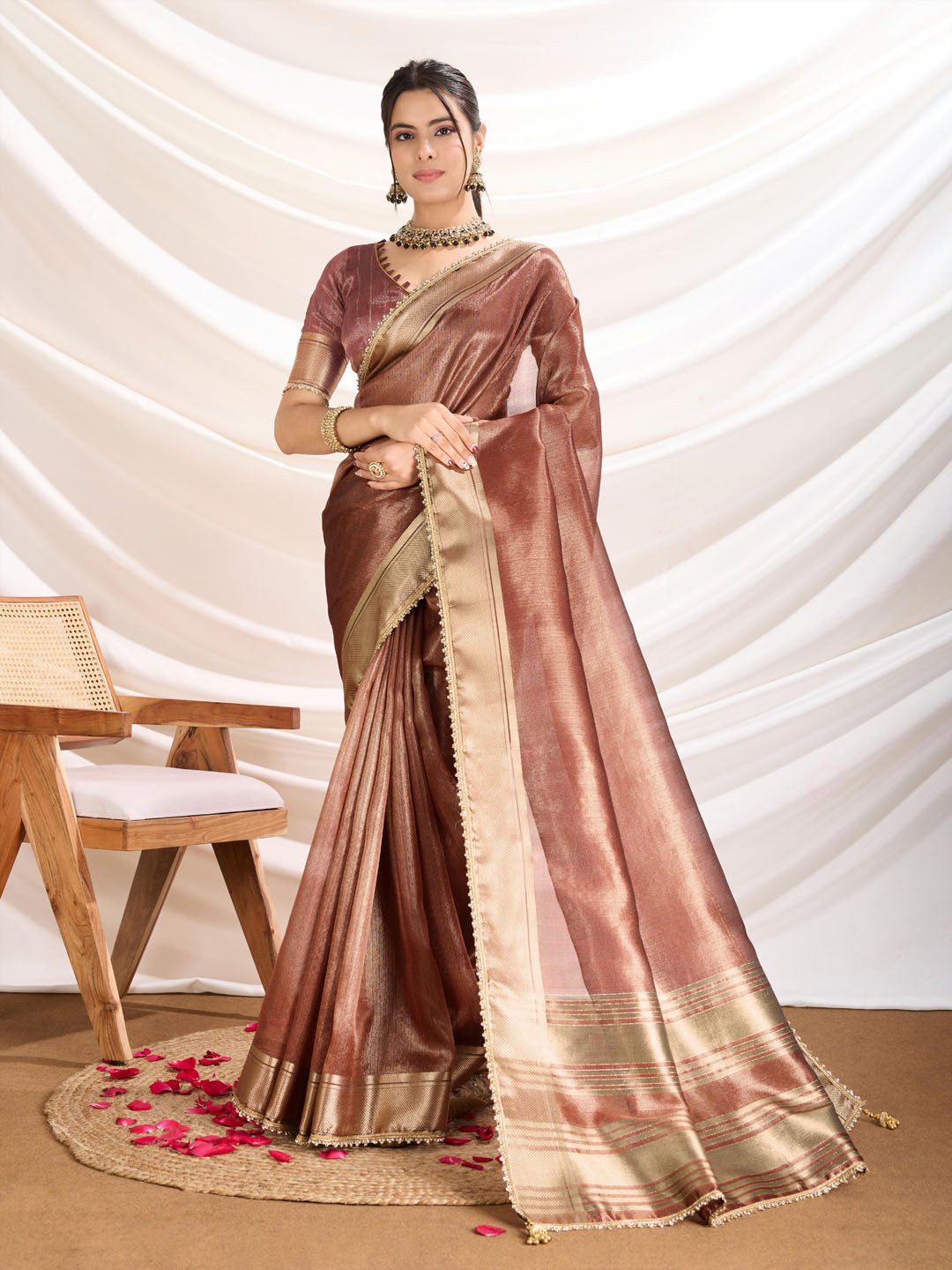 Woven Design Linen Blend Saree