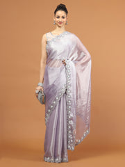 Stone Work Art Chiffon Saree