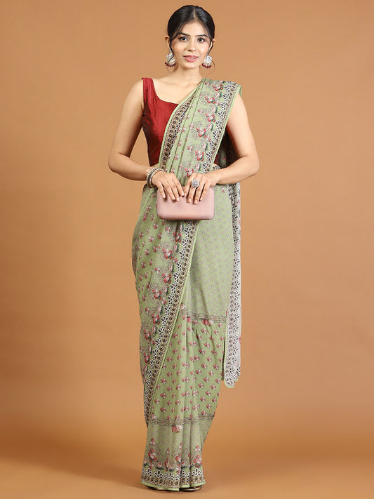 Digital Printed Georgette Saree