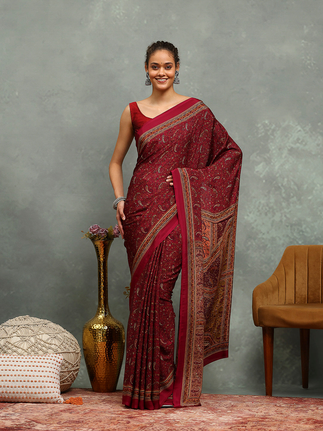 Digital Printed Crepe Saree