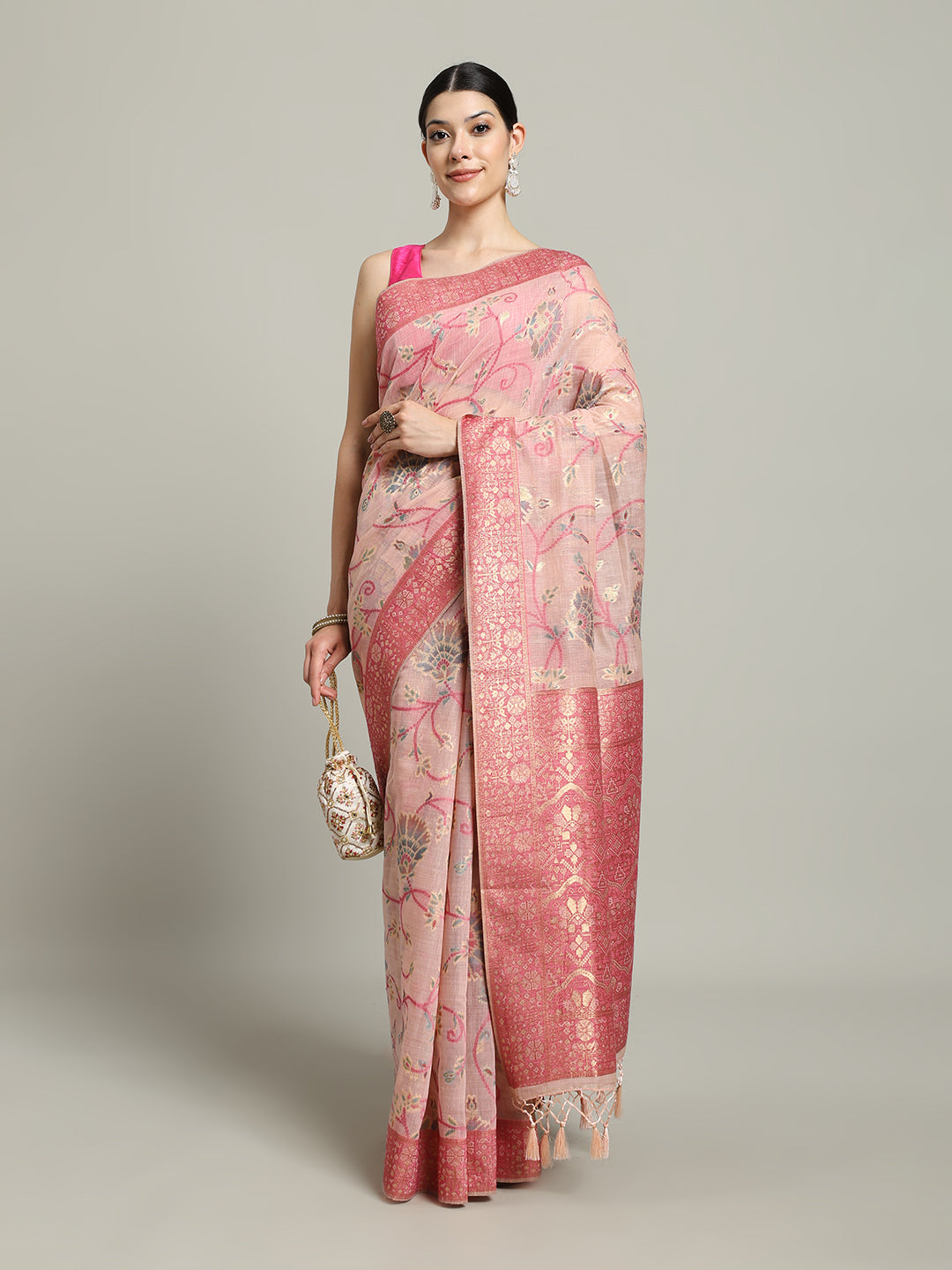 Zari Jaal Art Silk Woven Saree