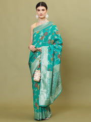 Stone Embroidery Banarasi Woven Saree