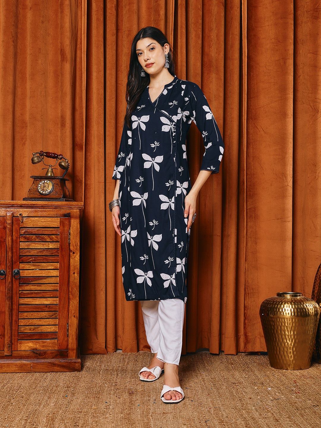 printed Cotton Blend Kurta