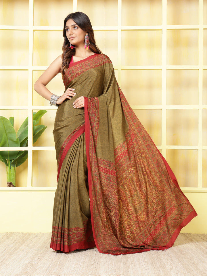 Digital Printed Crepe Saree