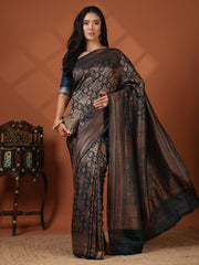 Antique Brocade Booti Crepe Woven Saree
