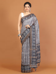 Digital Printed Tussar Woven Saree