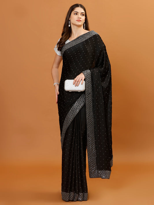 Stone Work Chinon Woven Saree