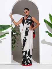 Digital Printed Crepe Saree