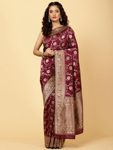 Zari Jaal Banarsi Woven Saree