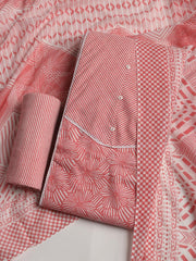 Printed Cotton Blend Unstitched Suit With Dupatta