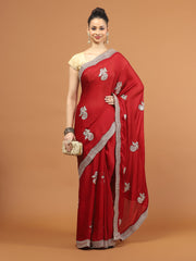 Stone Work Art Chiffon Saree