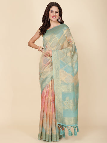 Digital Floral Print Cotton Saree