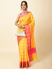 Zari Jaal Border Booti Woven Cotton Saree