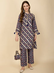 Gota Work Printed Cotton Kurta Set