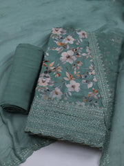 Printed Cotton Blend Unstitched Suit With Dupatta