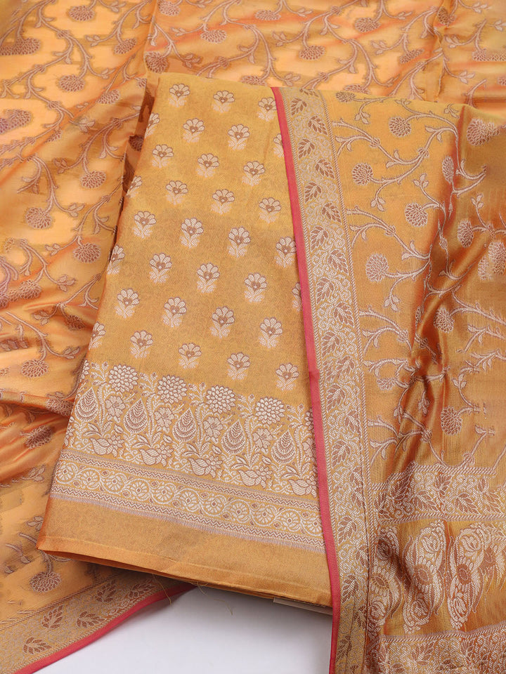 Banarasi Chanderi Unstitched Suit With Dupatta