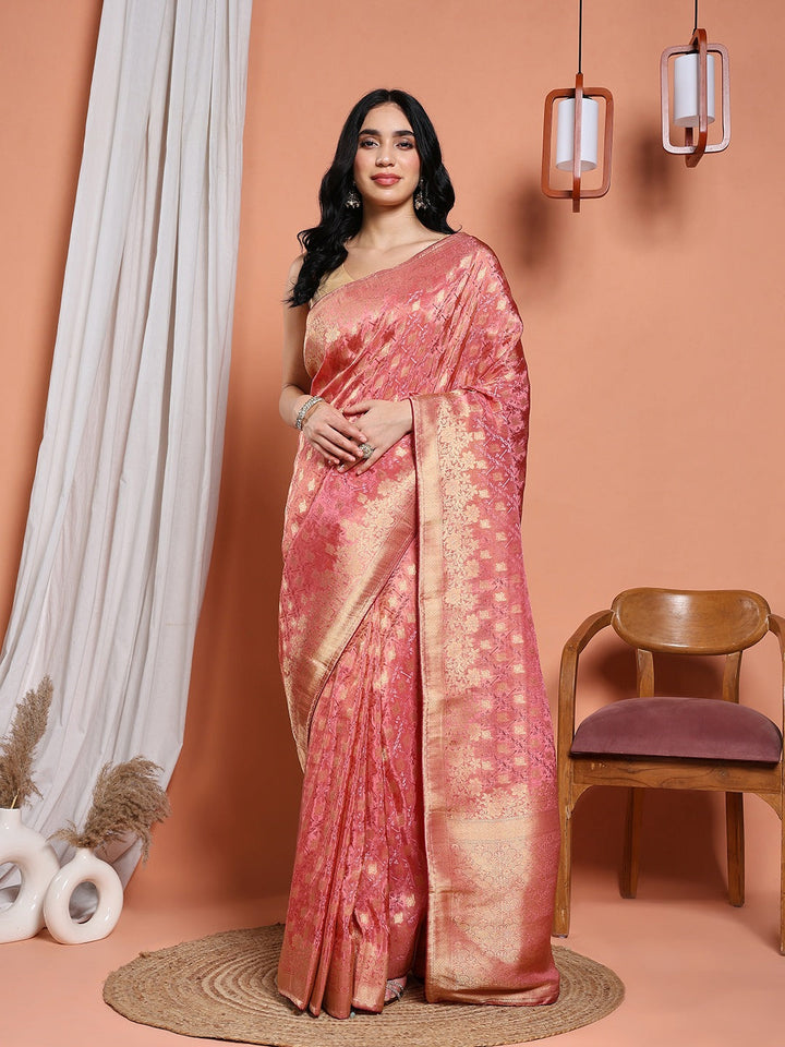 Woven Design Satin Saree