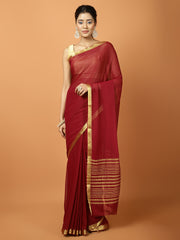 Zari Border Chiffon Woven Saree