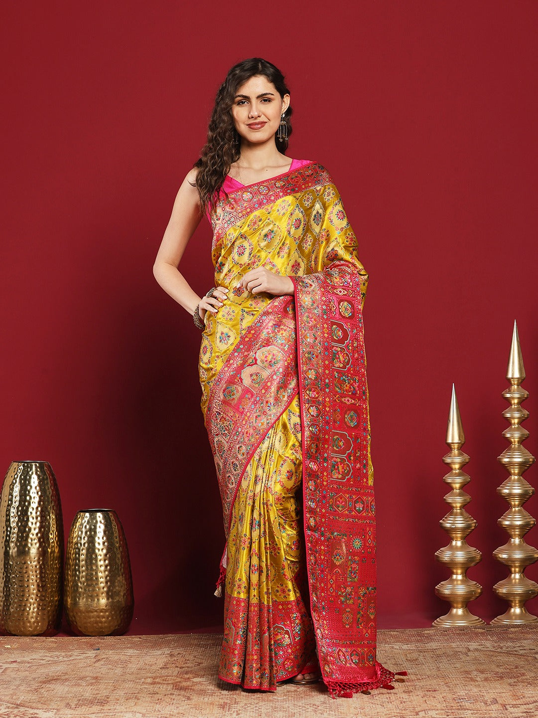 Woven Design Satin Saree