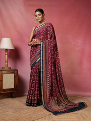 Digital Printed Art Silk Saree
