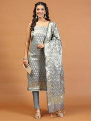 Woven Chanderi Unstitched Suit With Dupatta