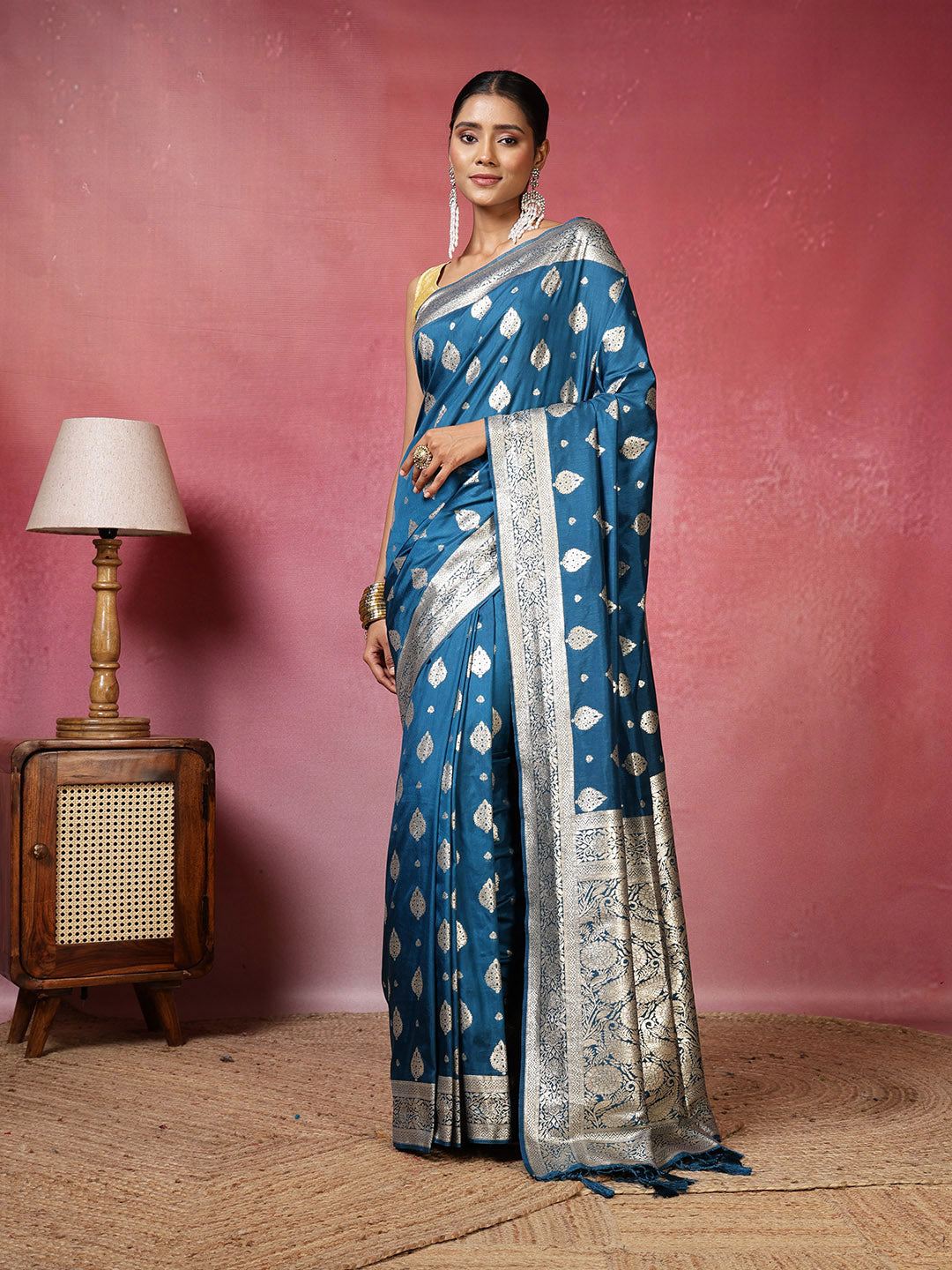 Zari Border Woven Art Silk Saree