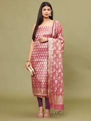 Woven Chanderi Unstitched Suit With Dupatta