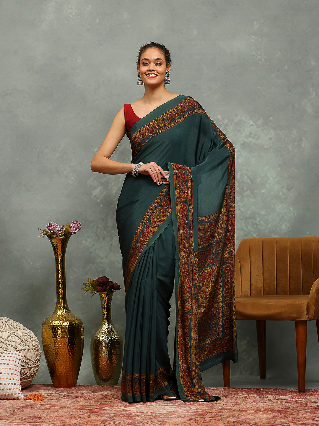 Digital Printed Crepe Saree