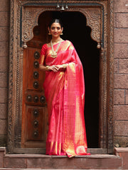 Brocade Zari Jaal Handloom Woven Saree