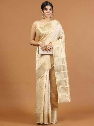 Zari Border Booti Handloom Woven Saree