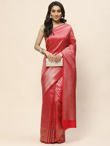 Zari Border Booti Woven Handloom Saree