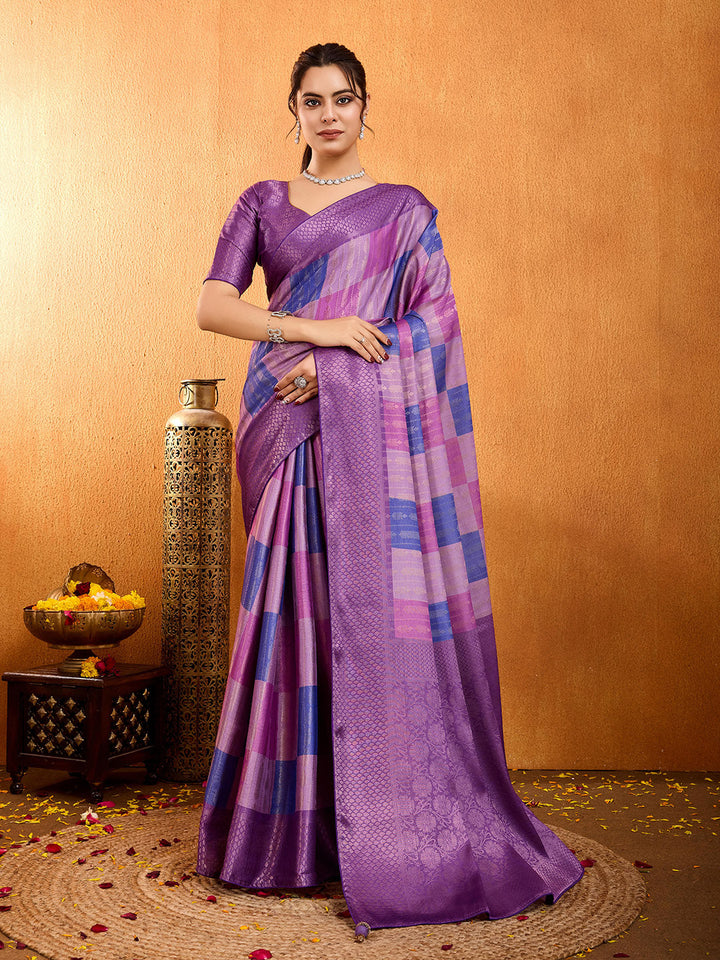 Block Printed Art Silk Saree