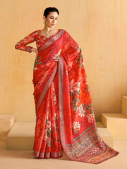 Digital Printed Art Silk Saree