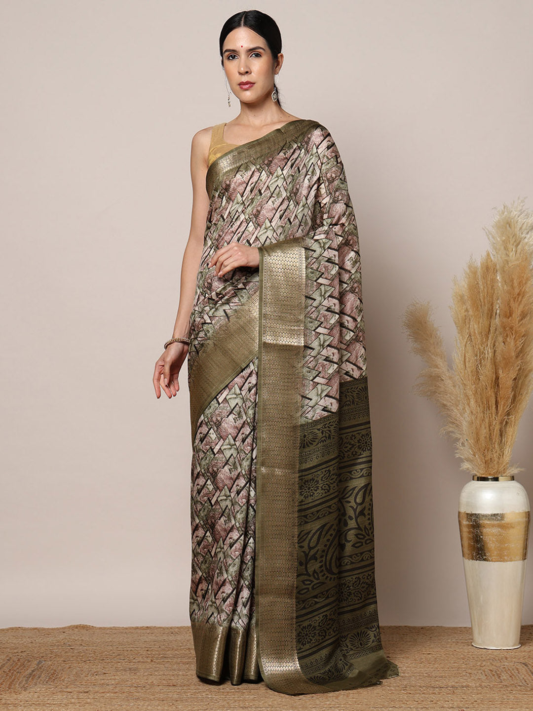 Printed Dola Silk Saree