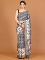 Digital Printed Tussar Woven Saree