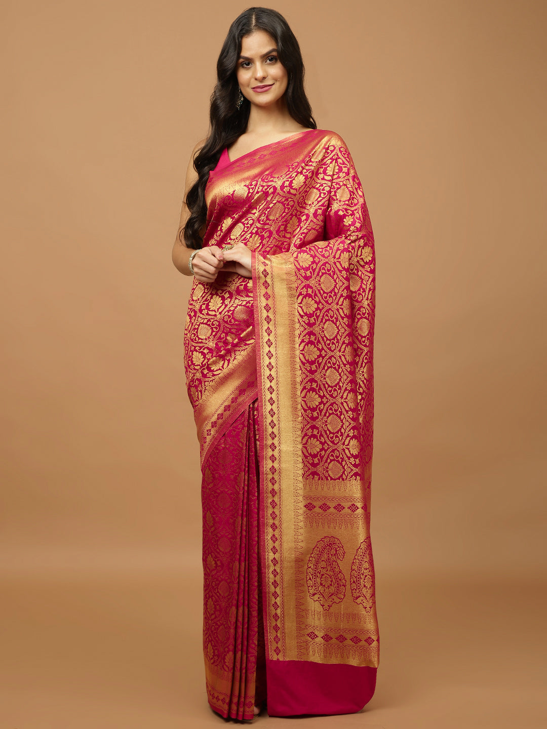 Zari Booti Woven Handloom Saree