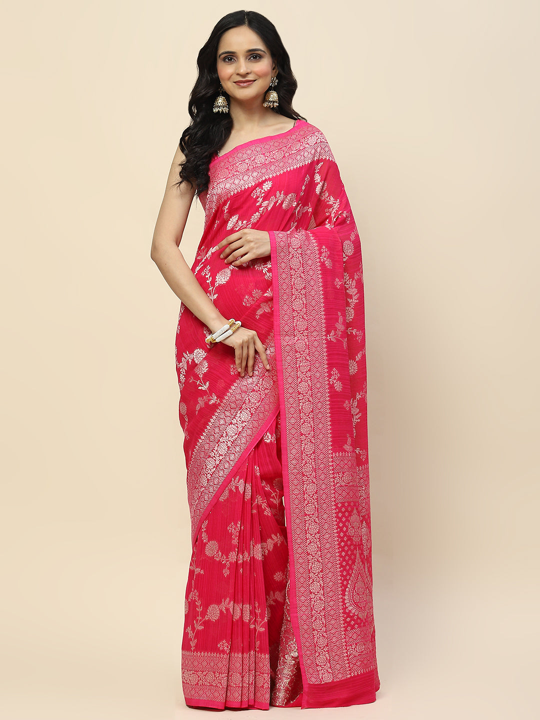 Zari Jaal Georgette Woven Saree