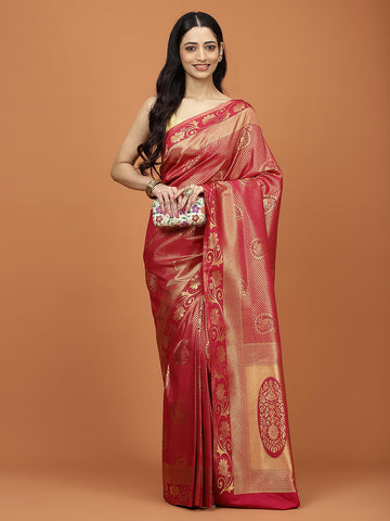 Zari Jaal Woven Art Silk Saree