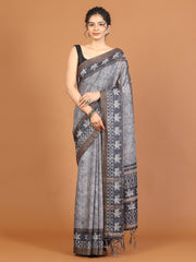 Digital Printed Tussar Woven Saree