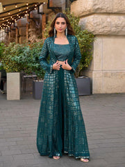 Embroidered Georgette Choli With Plazzo & Jacket