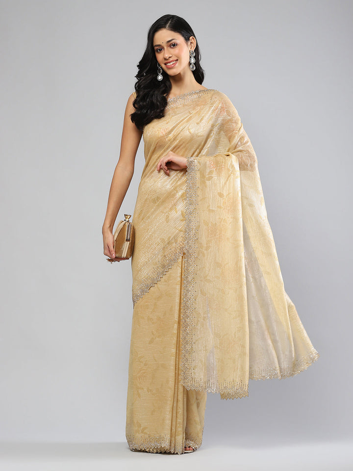 Swarovski Border Art-Chiffon Printed Saree