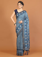 Digital Printed Tussar Woven Saree