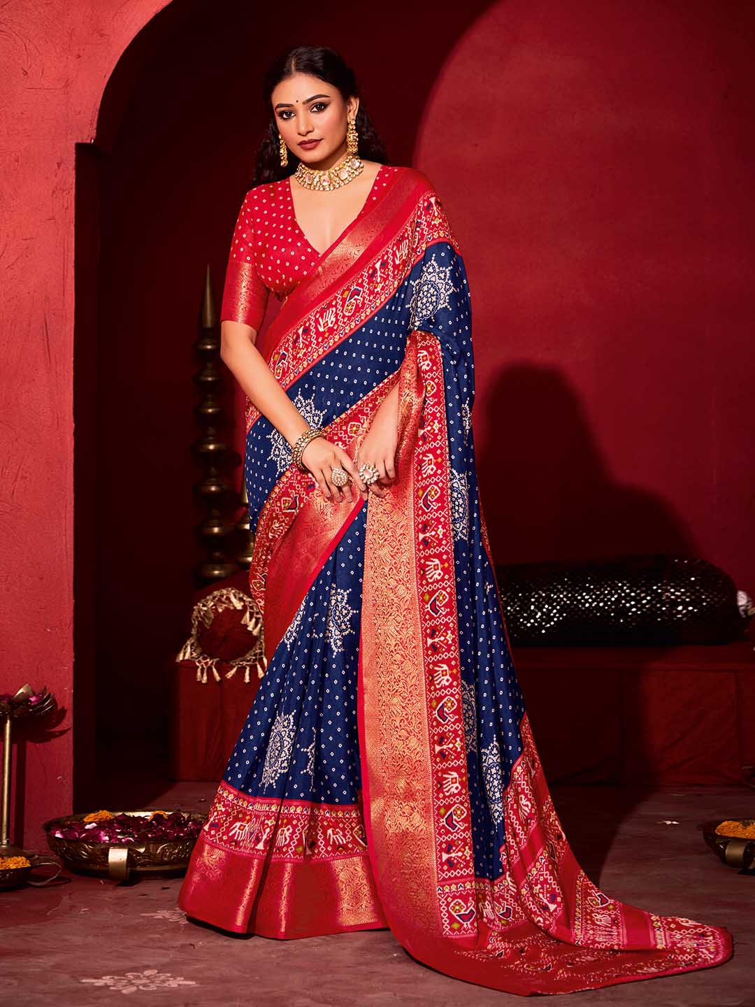 Patola Printed Art Silk Woven Saree