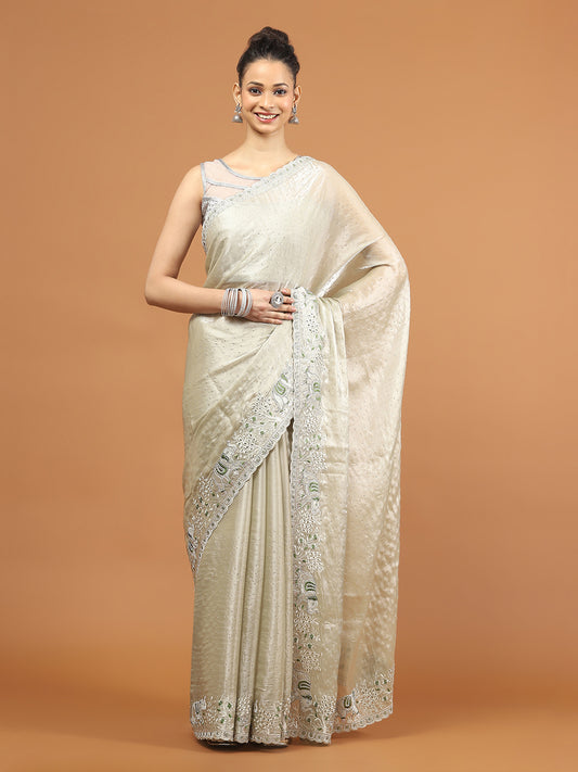 Stone Work Organza Saree