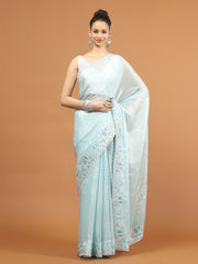 Stone Work Organza Saree