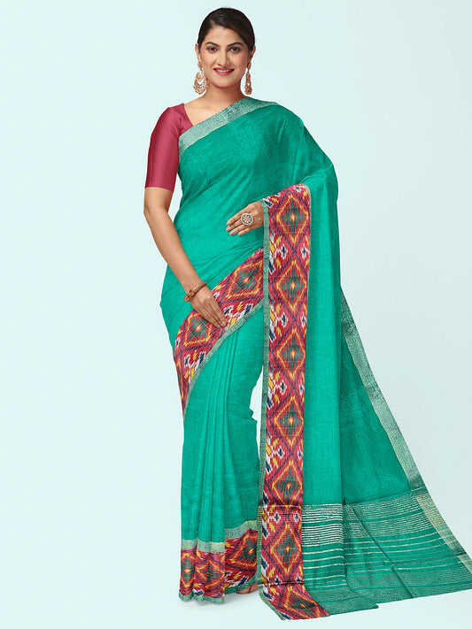 Plain Zari Border Art Silk Saree