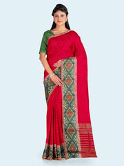 Plain Zari Border Art Silk Saree